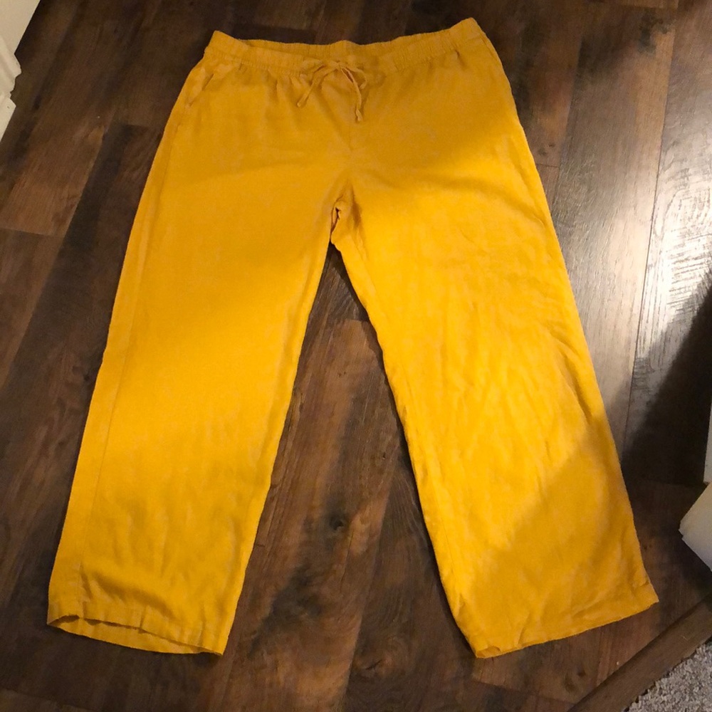Old Navy Mustard linen pants NEVER BEEN WORN